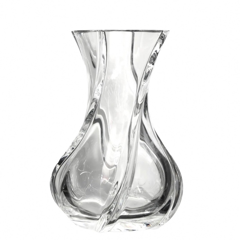 Baccarat Serpentin 250 Crystal Vase Clear Spiral Twist France Chipped